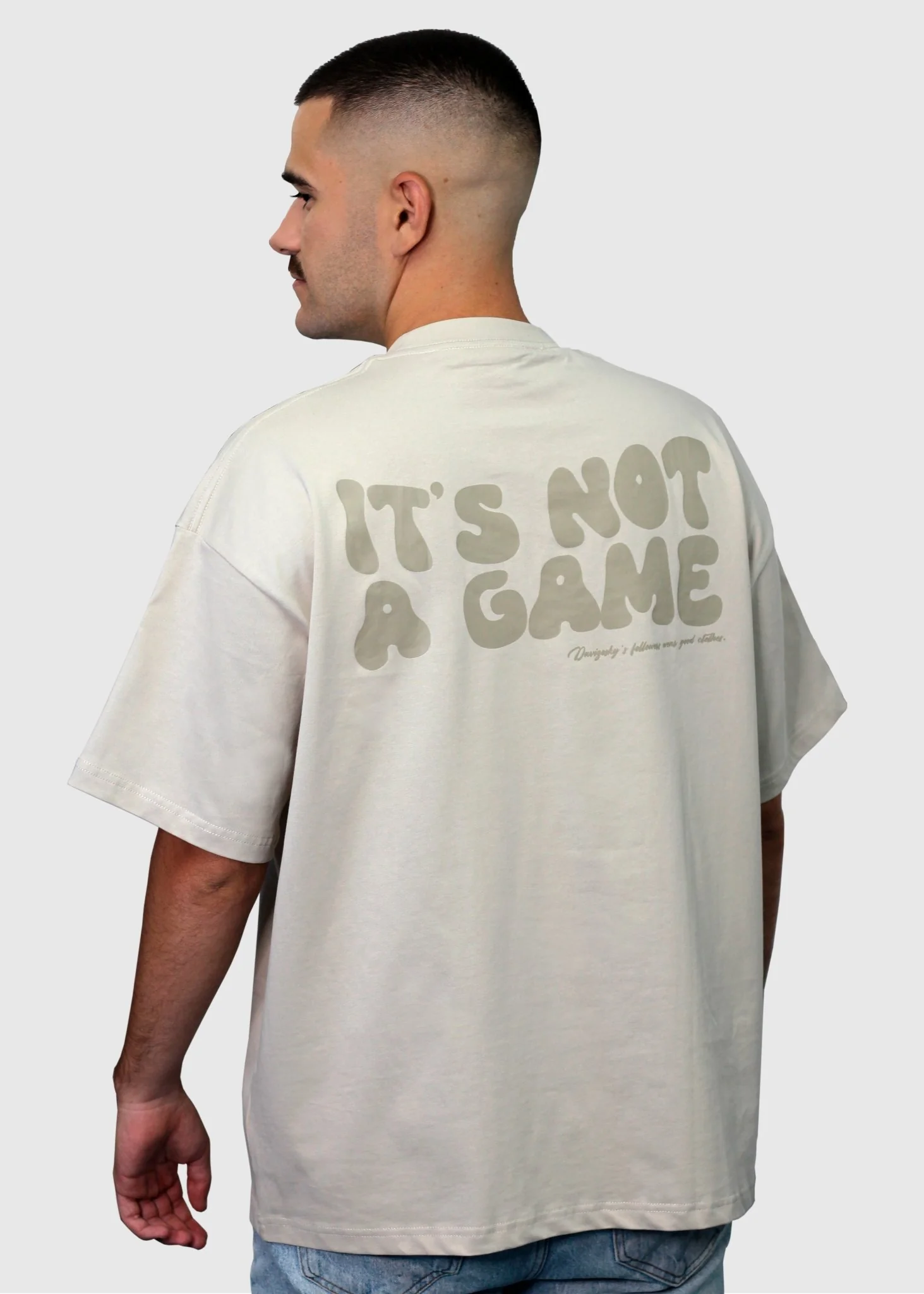 Camiseta Davizosky oversized boxy beige - Image 2