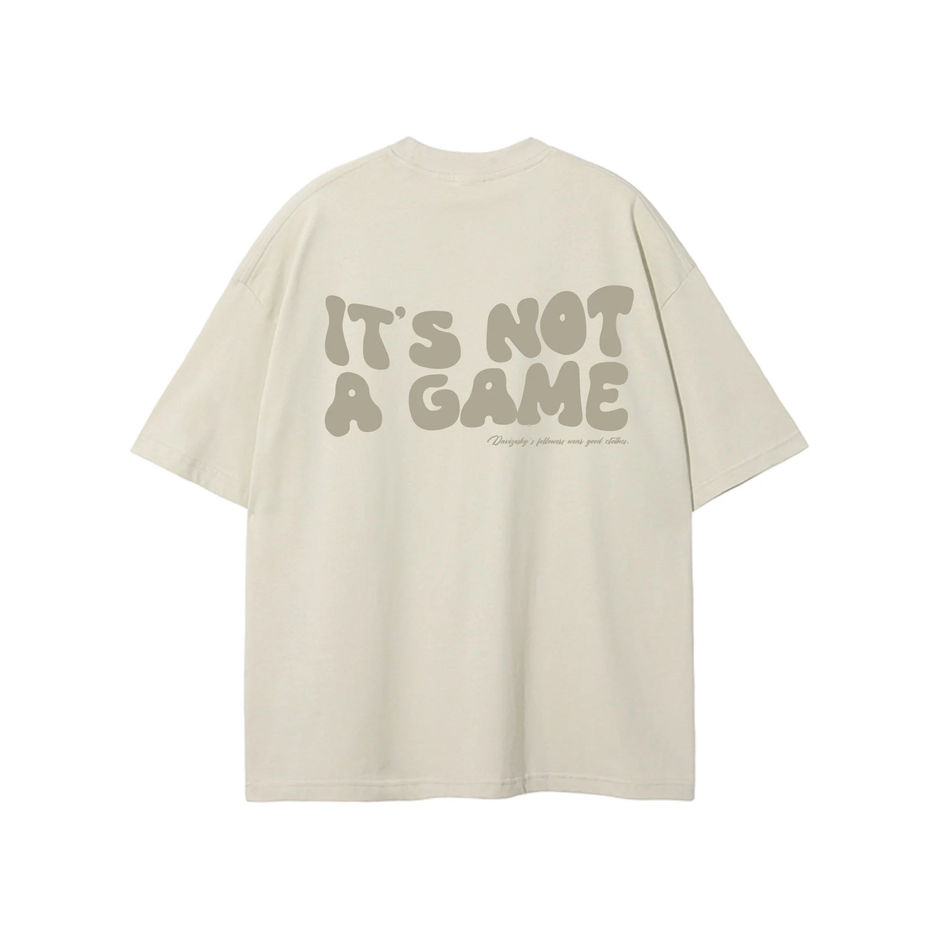 Camiseta Davizosky oversized boxy beige - Image 4